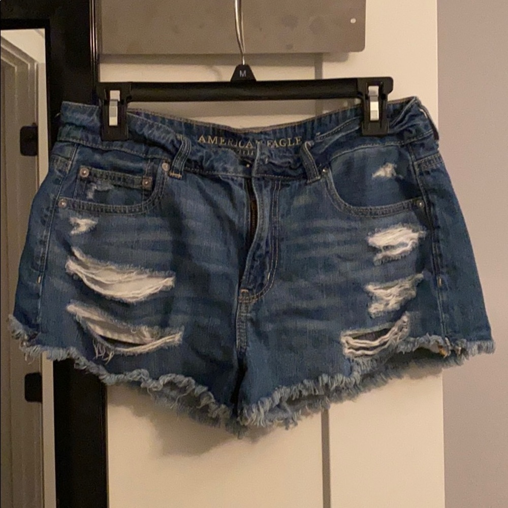 Ripped jean shorts